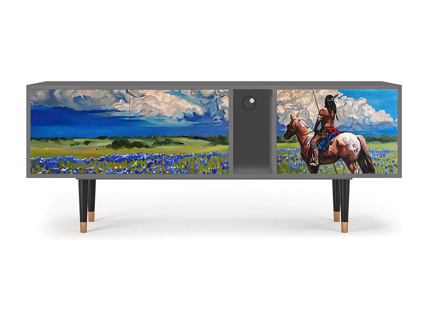 Mobile TV - 170х69х48 cm - T1 - Thunderheads by Dean, Grigio