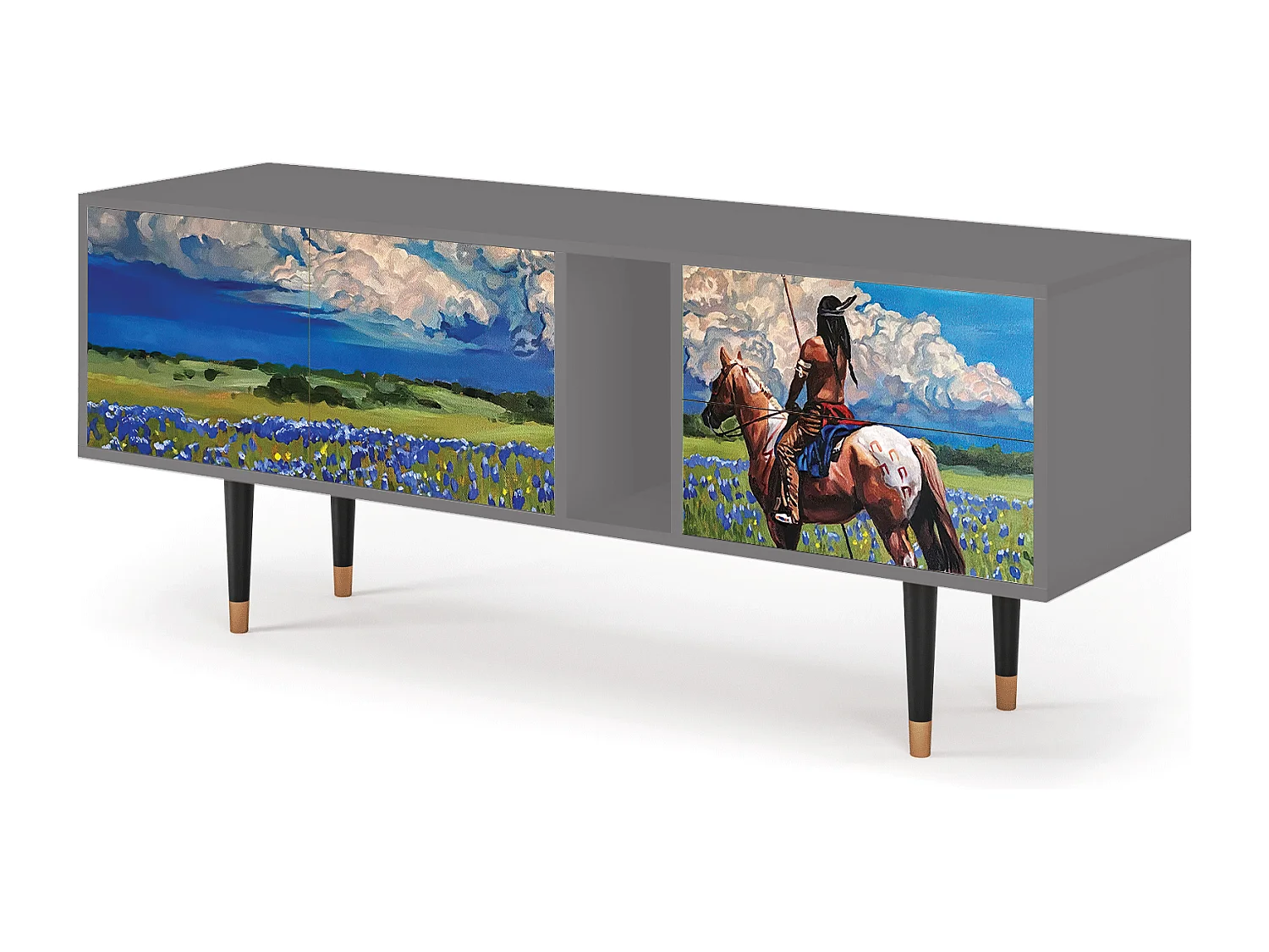 Mobile TV - 170х69х48 cm - T1 - Thunderheads by Dean, Grigio