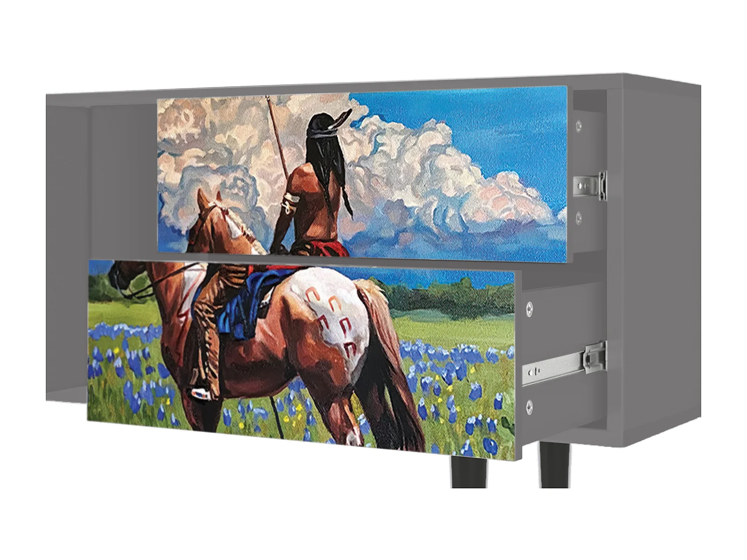 Mobile TV - 170х69х48 cm - T1 - Thunderheads by Dean, Grigio