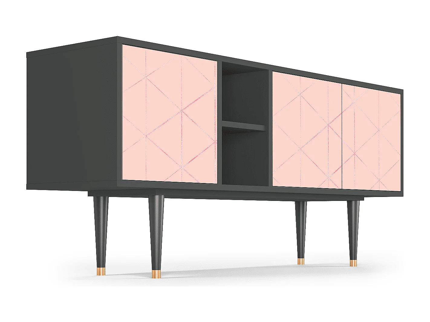 Meuble TV - 150х69х41 cm - T5 - Rose Quartz, Anthracite