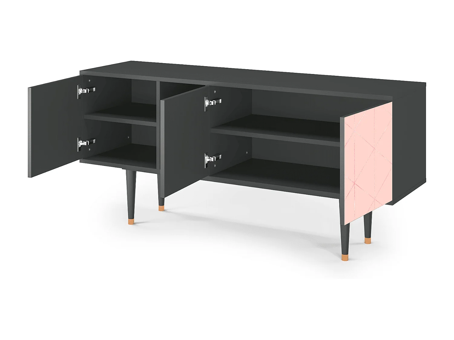 Meuble TV - 150х69х41 cm - T5 - Rose Quartz, Anthracite