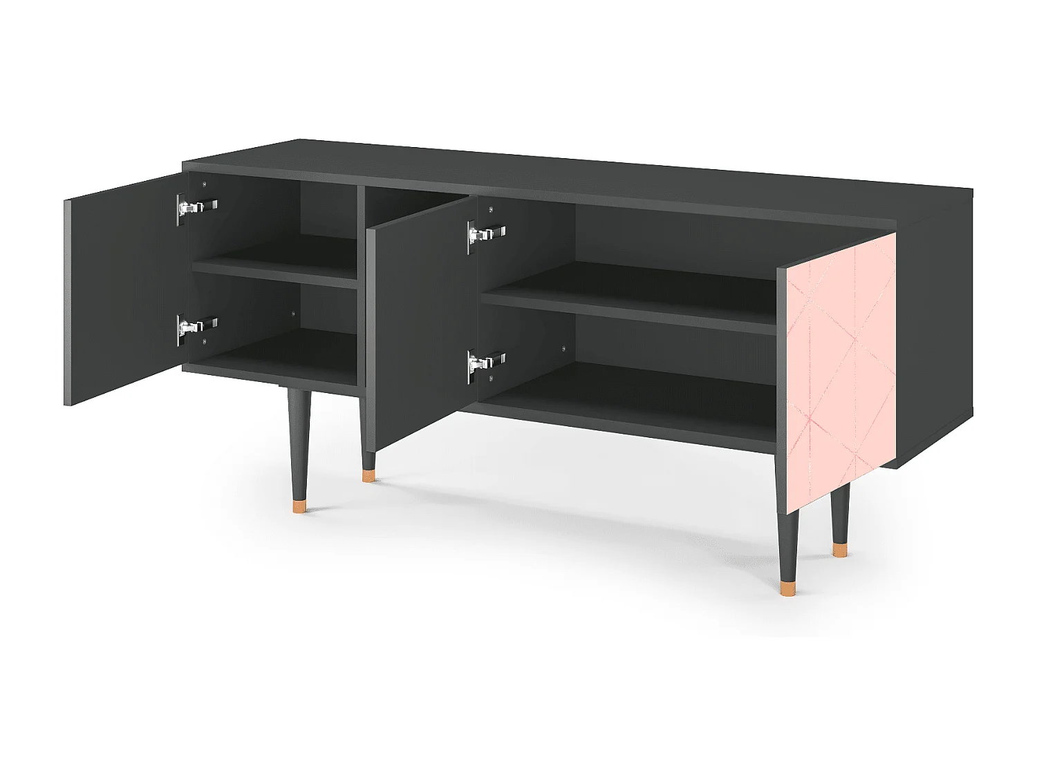 Meuble TV - 150х69х41 cm - T5 - Rose Quartz, Anthracite