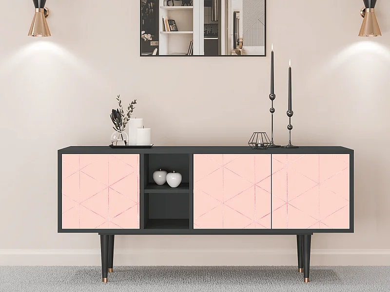 Meuble TV - 150х69х41 cm - T5 - Rose Quartz, Anthracite