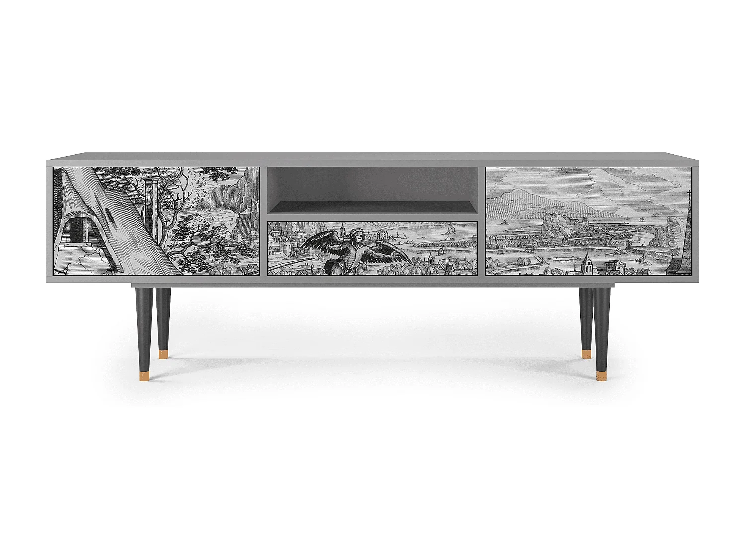 Szafka RTV - 170х59х41 cm - T6 - Departure, Szary