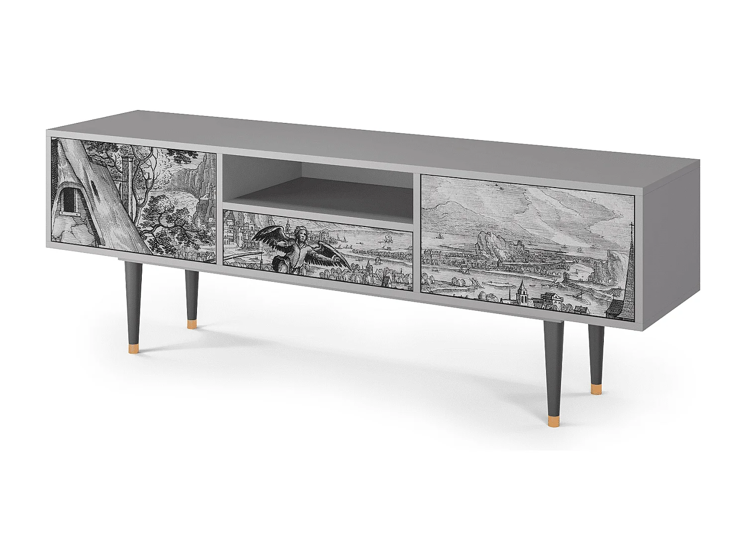 Szafka RTV - 170х59х41 cm - T6 - Departure, Szary