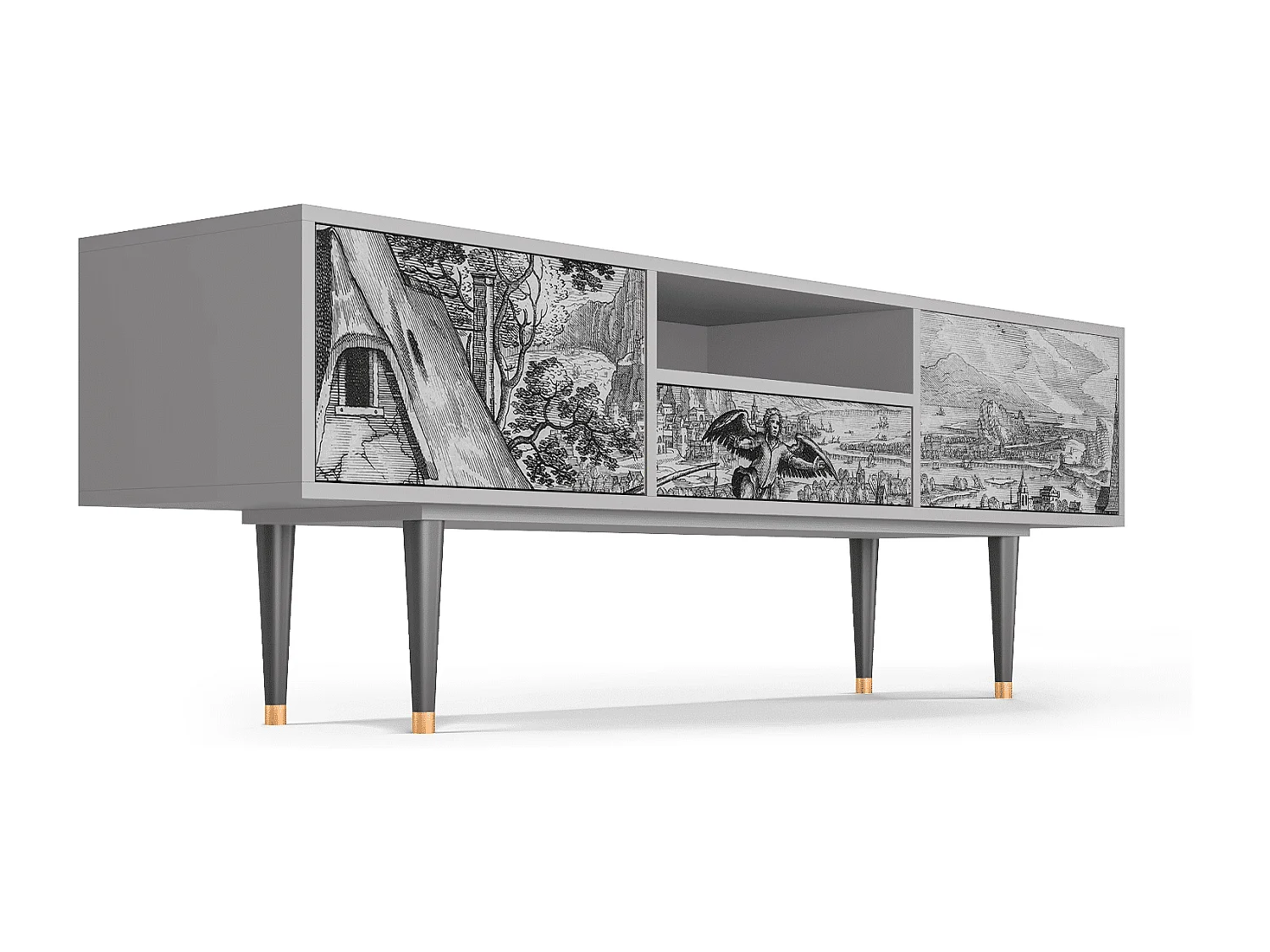 Szafka RTV - 170х59х41 cm - T6 - Departure, Szary