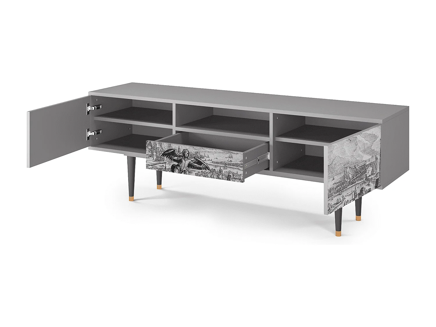 Szafka RTV - 170х59х41 cm - T6 - Departure, Szary