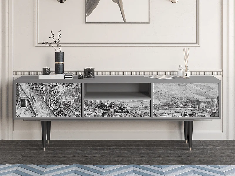 Szafka RTV - 170х59х41 cm - T6 - Departure, Szary