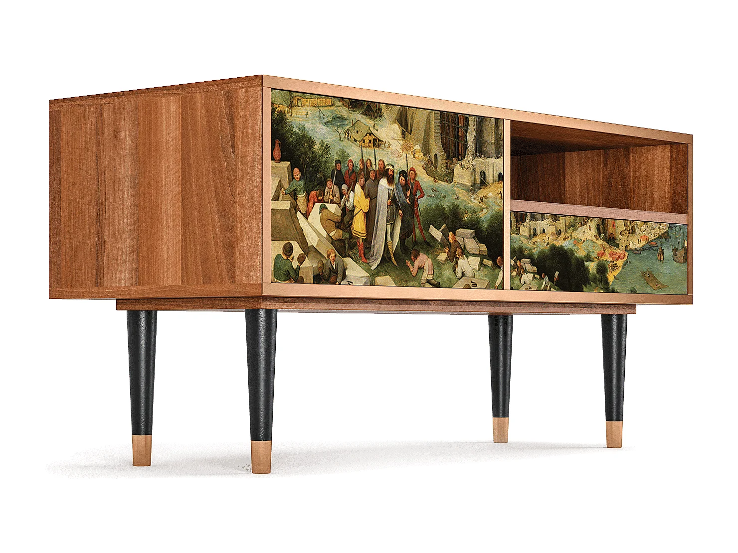 TV-Möbel - 115х59х48 cm - T3 - Elder The Tower, Walnuss