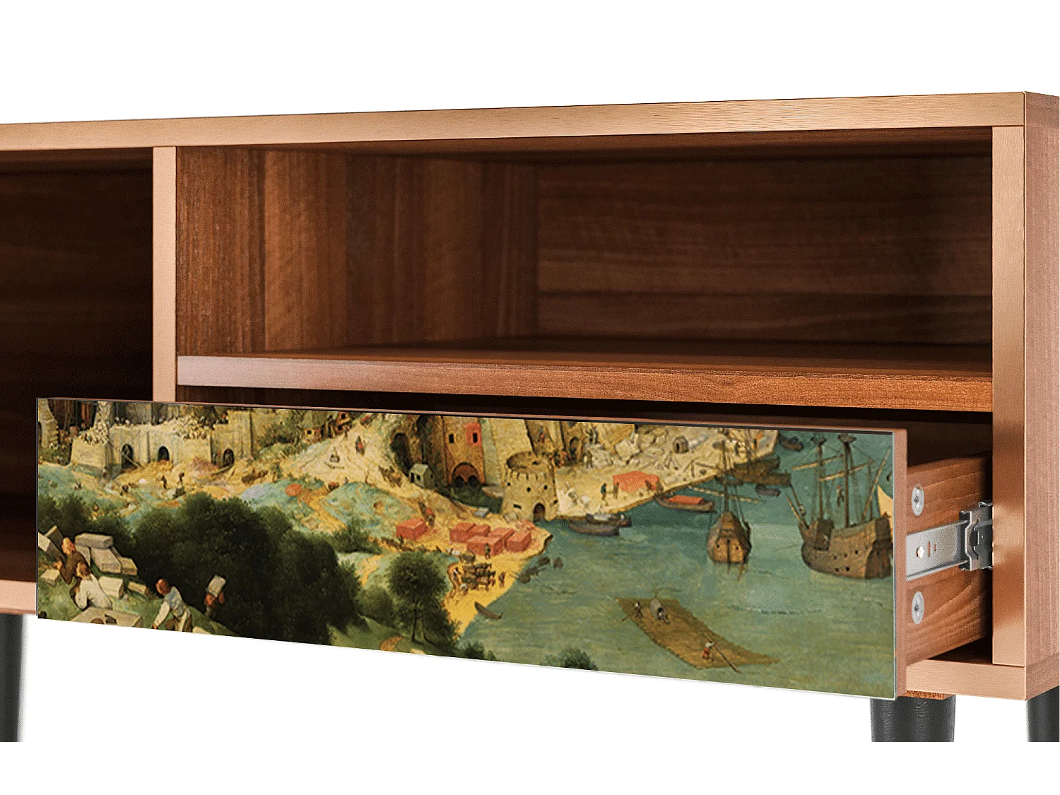 Meuble TV - 115х59х48 cm - T3 - Elder The Tower, Noyer