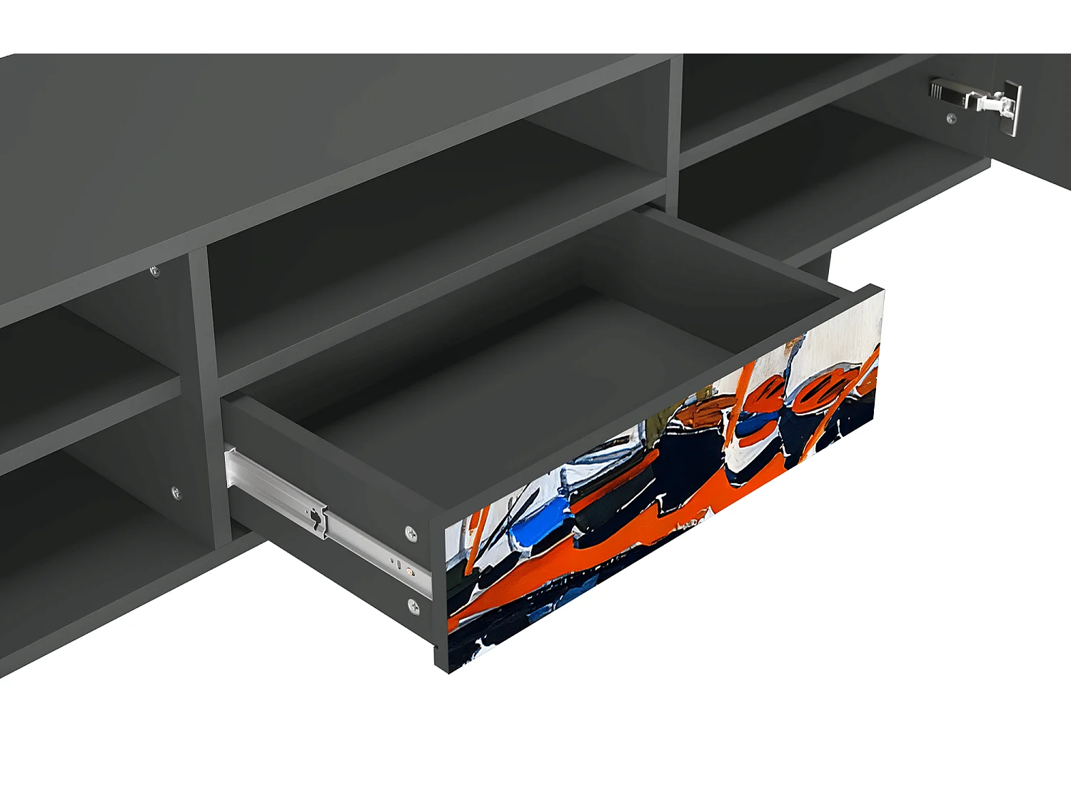 Meuble TV - 170х59х41 cm - T6 - Le Séchage des voiles , Anthracite