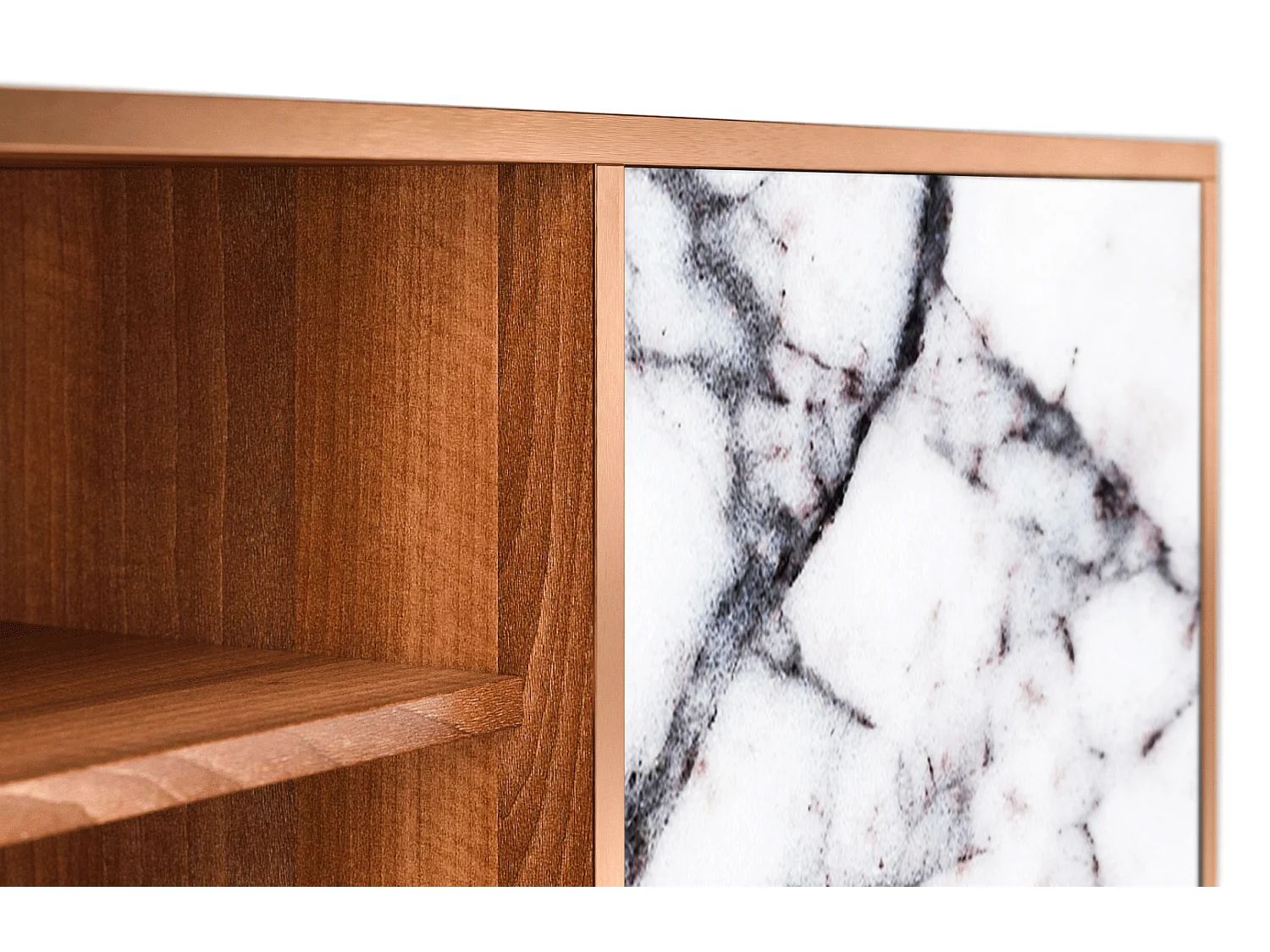 Meuble TV - 170х69х48 cm - T2 - Raven Marble, Noyer