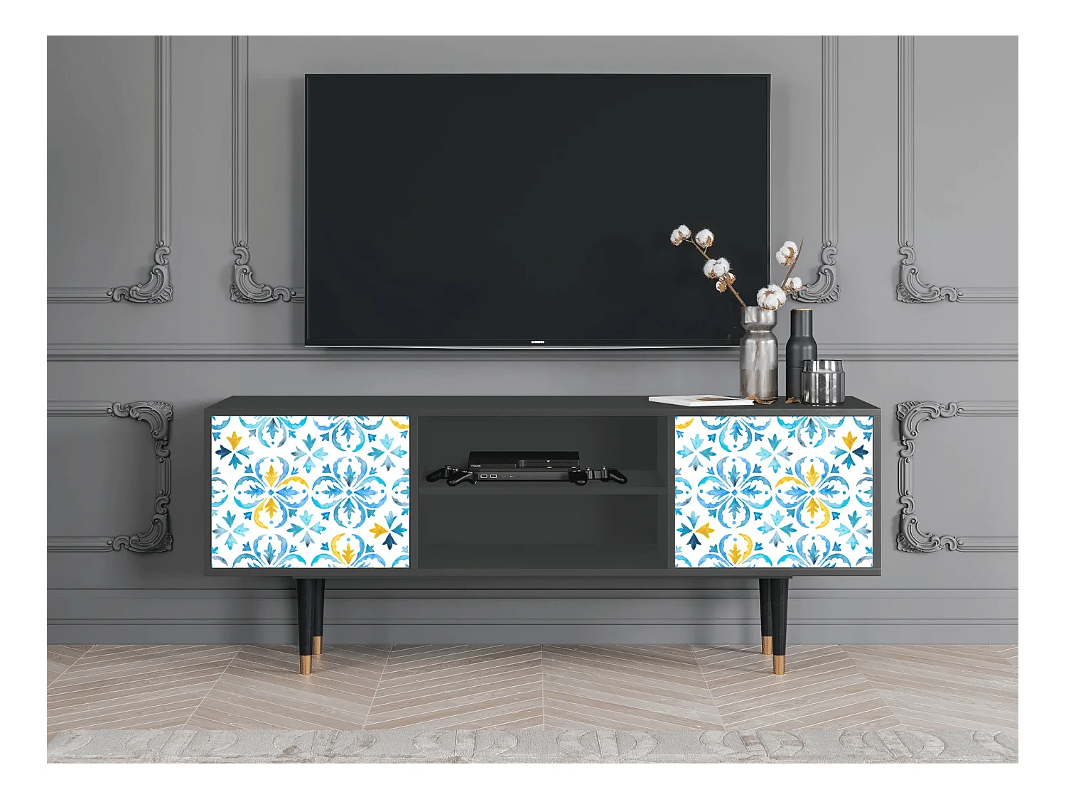Meuble TV - 170х69х48 cm - T2 - Lisbon Flover, Anthracite