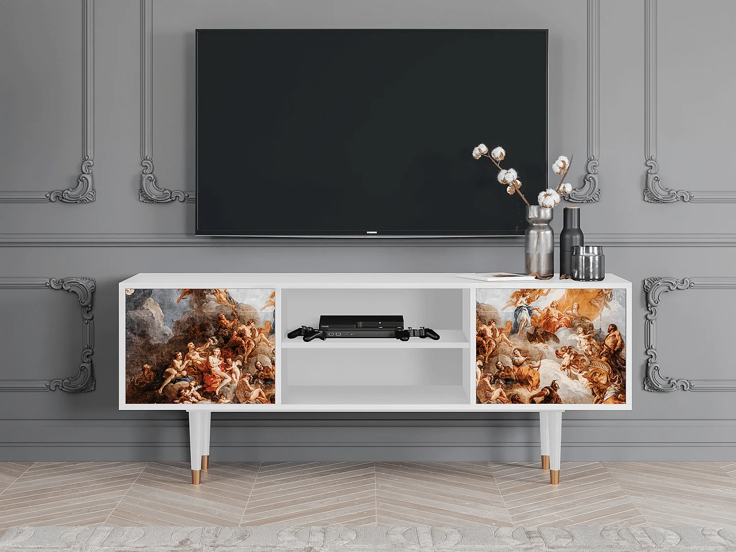Mueble de TV - 170х69х48 cm - T2 - Versailles, Branco