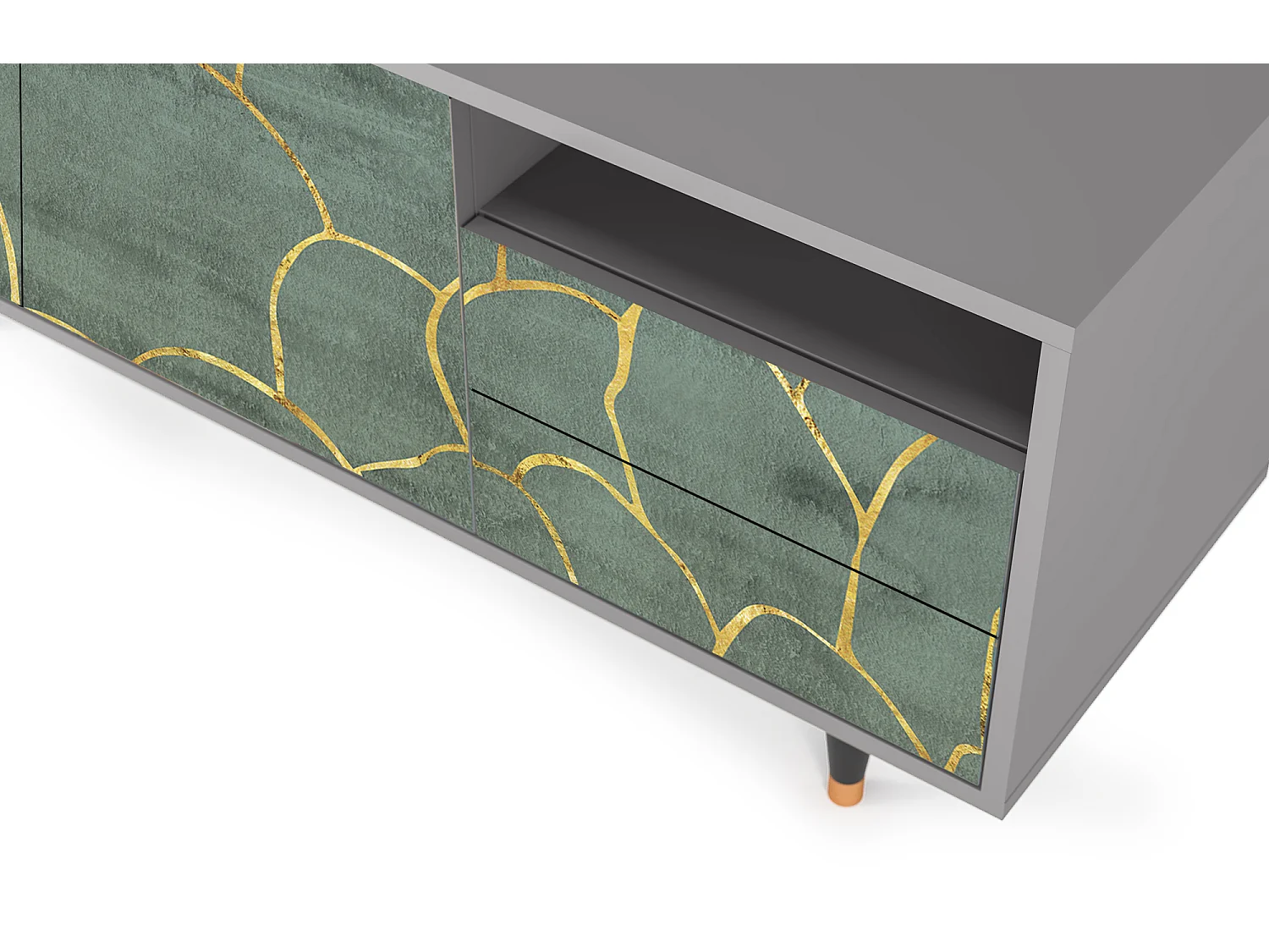 Mueble de TV - 125х56х41 cm - T7 - Magnificent Water Lily, Cinza