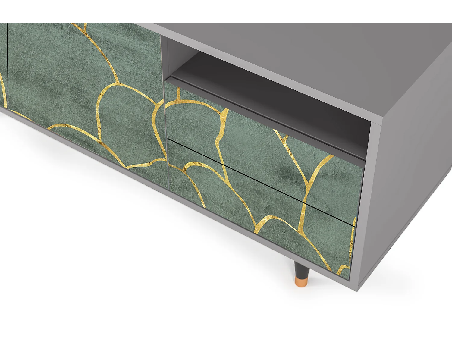 Meuble TV - 125х56х41 cm - T7 - Magnificent Water Lily, Gris