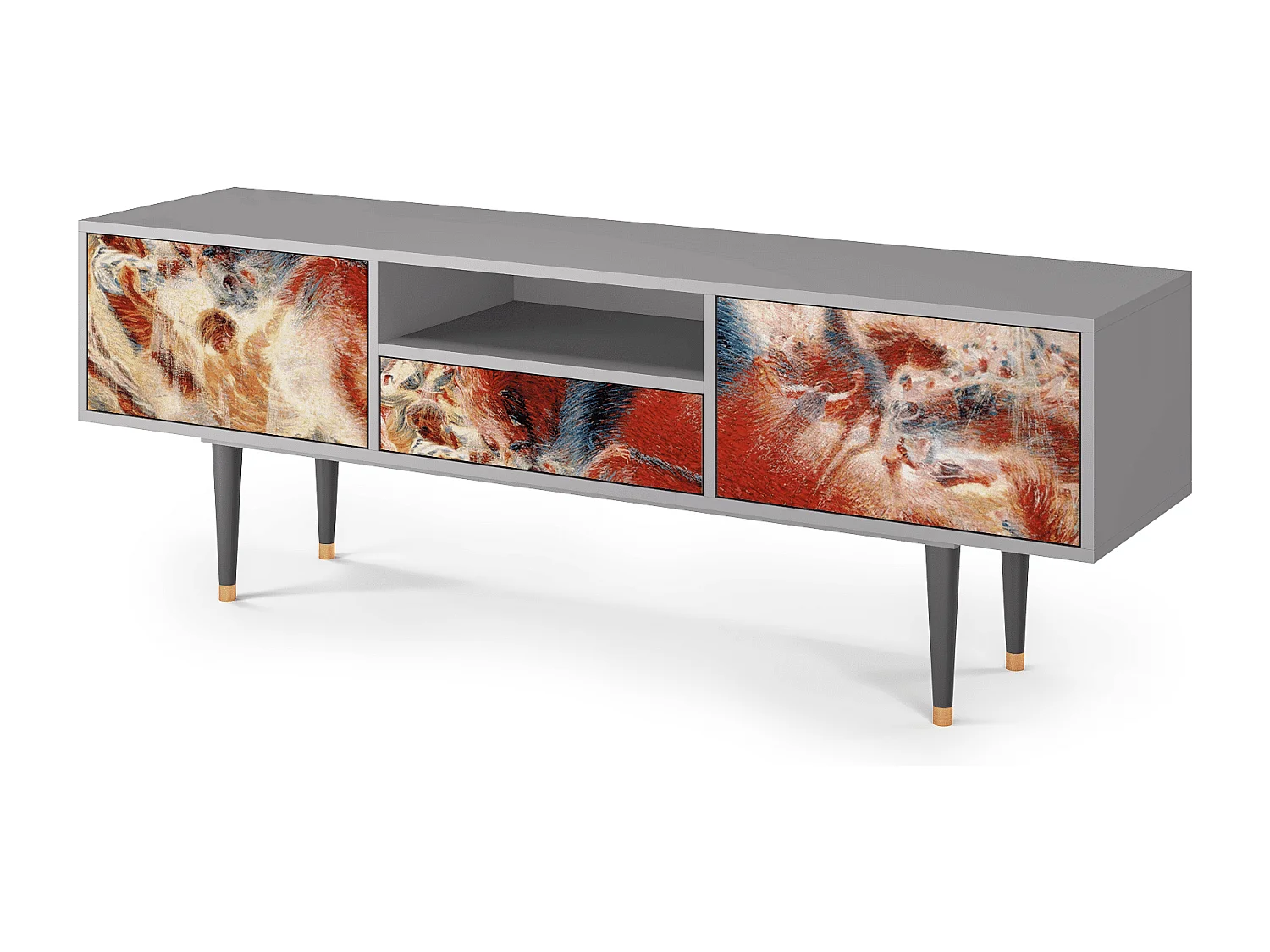 Meuble TV - 170х59х41 cm - T6 - The City Rises, Gris