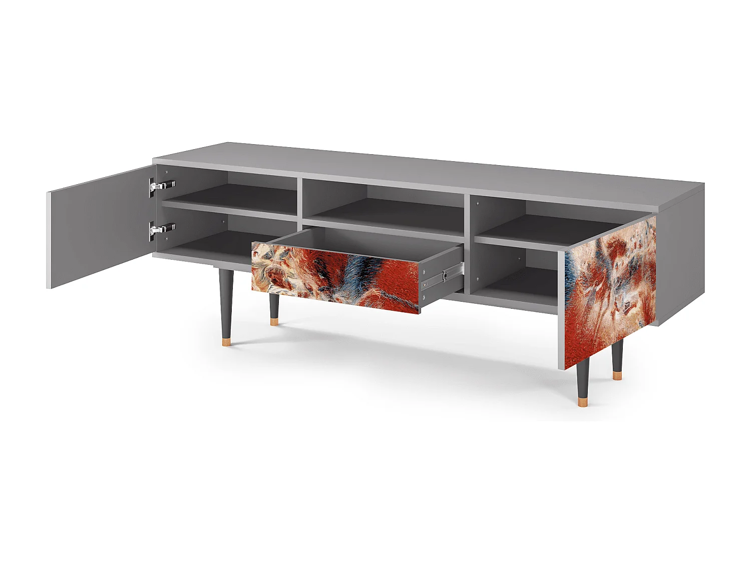 Meuble TV - 170х59х41 cm - T6 - The City Rises, Gris