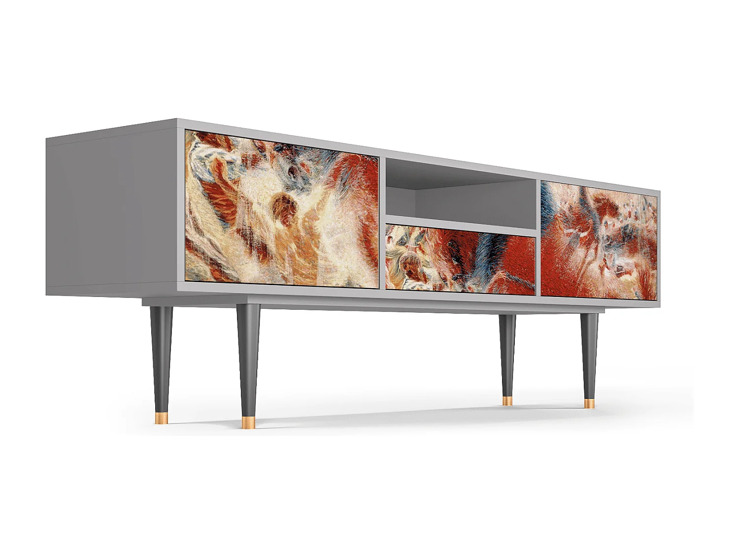 Mueble de TV - 170х59х41 cm - T6 - The City Rises, Gris