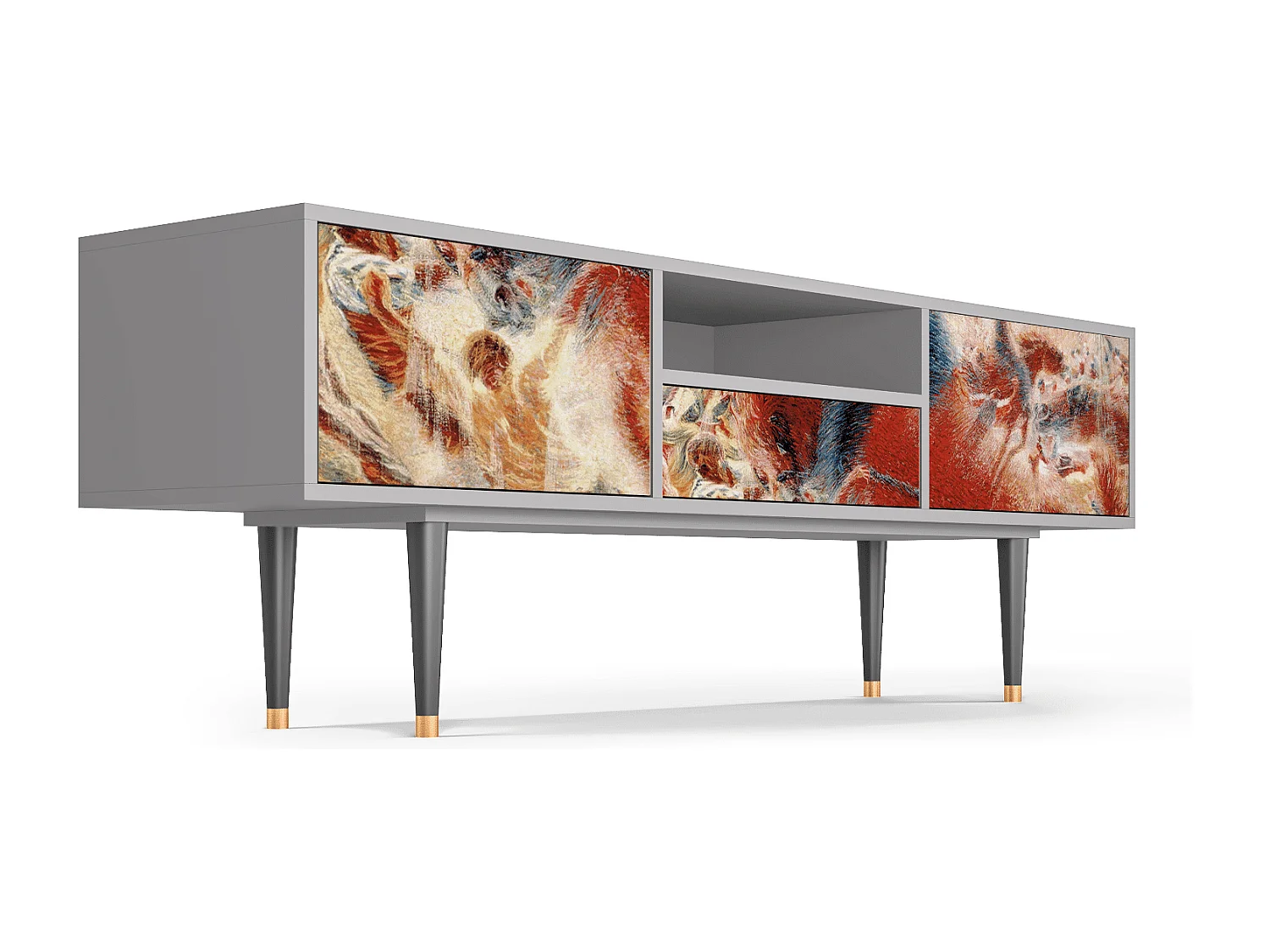 TV-Möbel - 170х59х41 cm - T6 - The City Rises, Grau