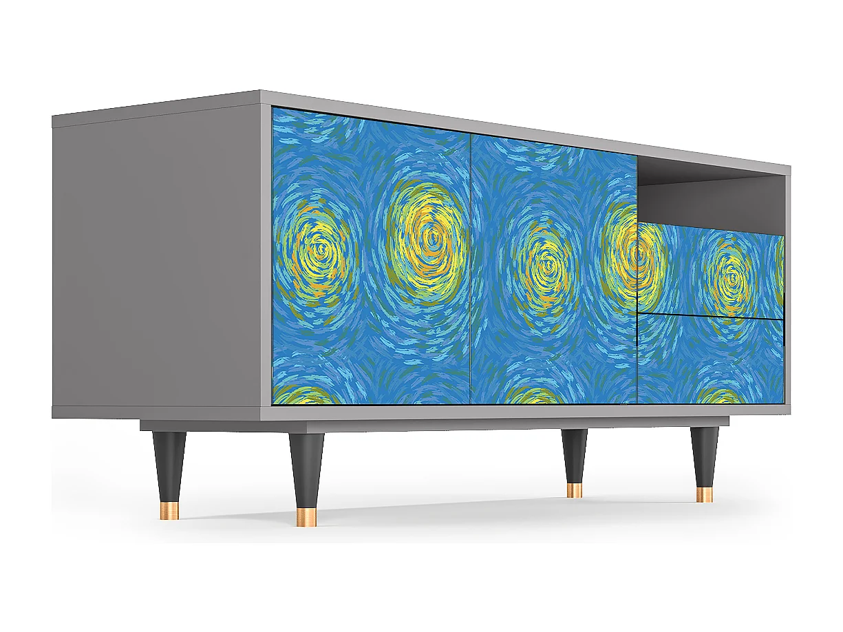 Mobile TV - 125х56х41 cm - T7 - Van Gogh Lights, Grigio