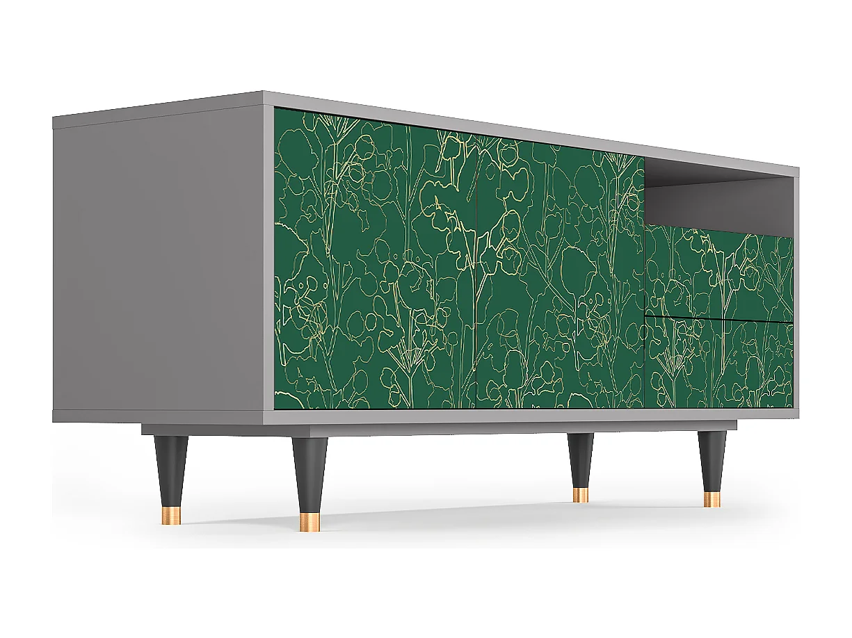 Meuble TV - 125х56х41 cm - T7 - Emerald Forest, Gris