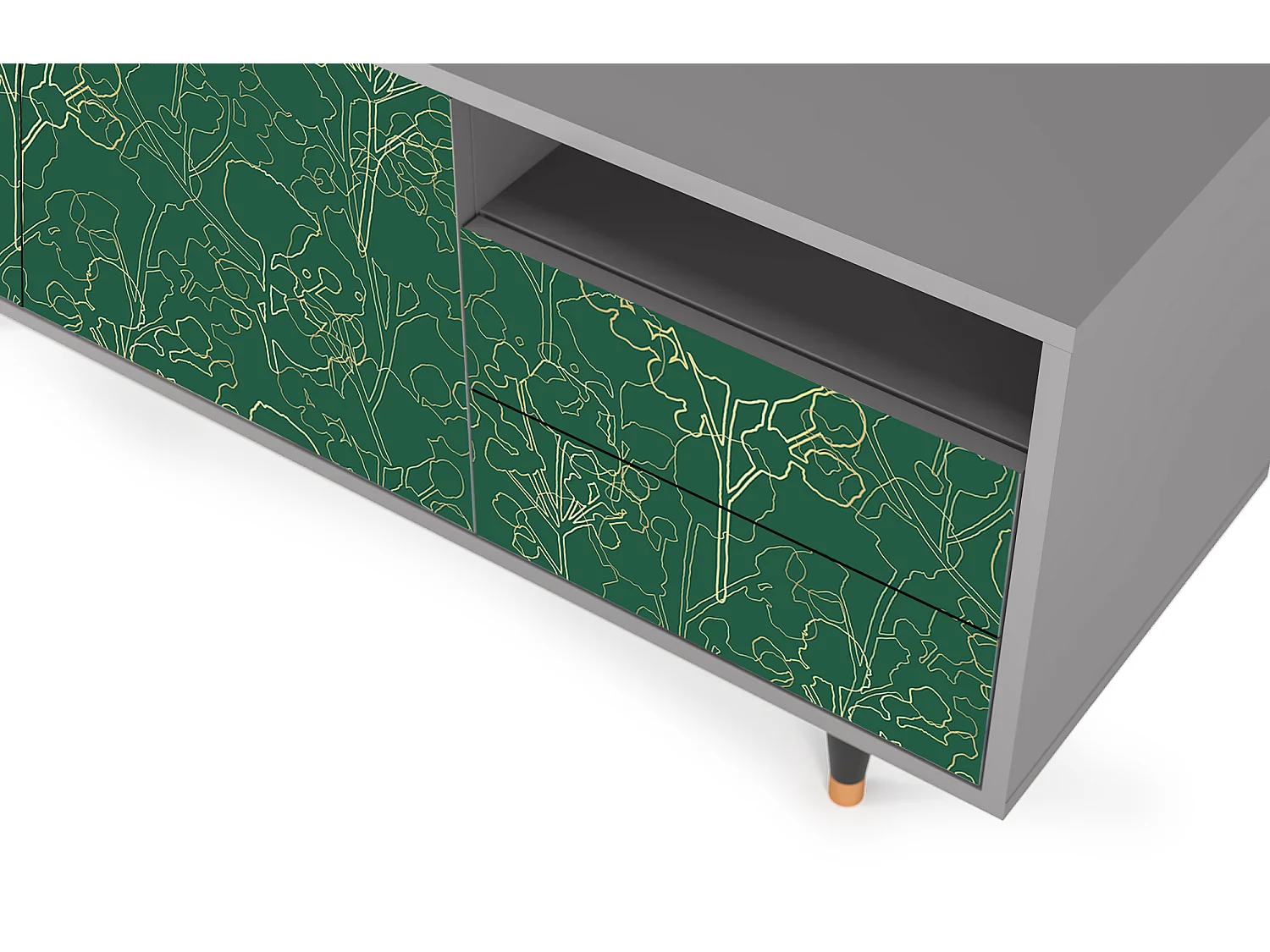 Meuble TV - 125х56х41 cm - T7 - Emerald Forest, Gris