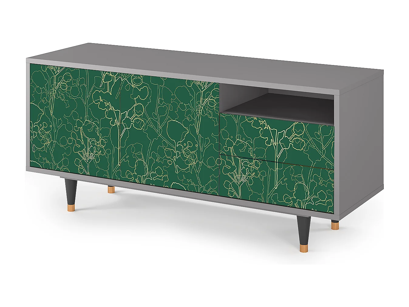 TV-Möbel - 125х56х41 cm - T7 - Emerald Forest, Grau