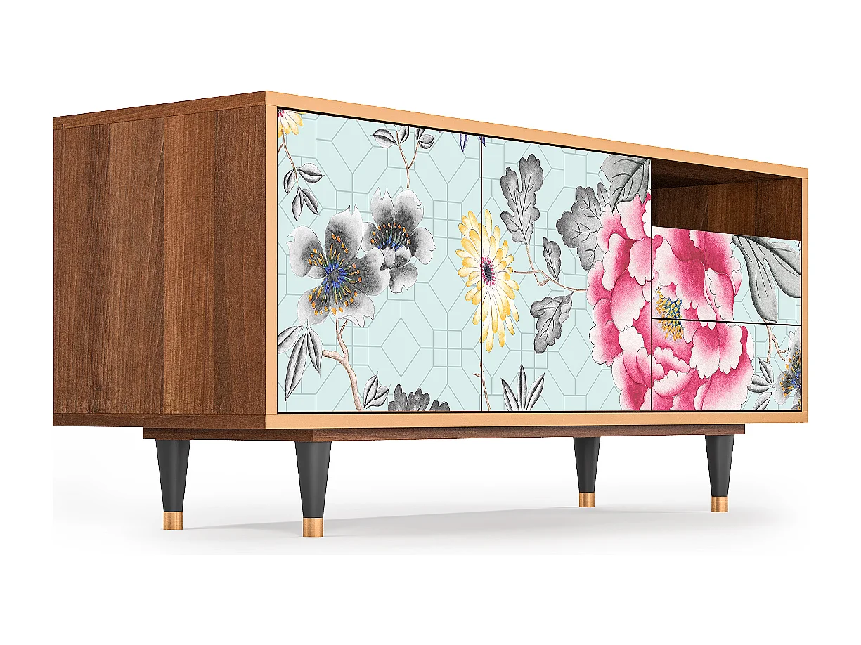 Meuble TV - 125х56х41 cm - T7 - Sky Garden, Noyer