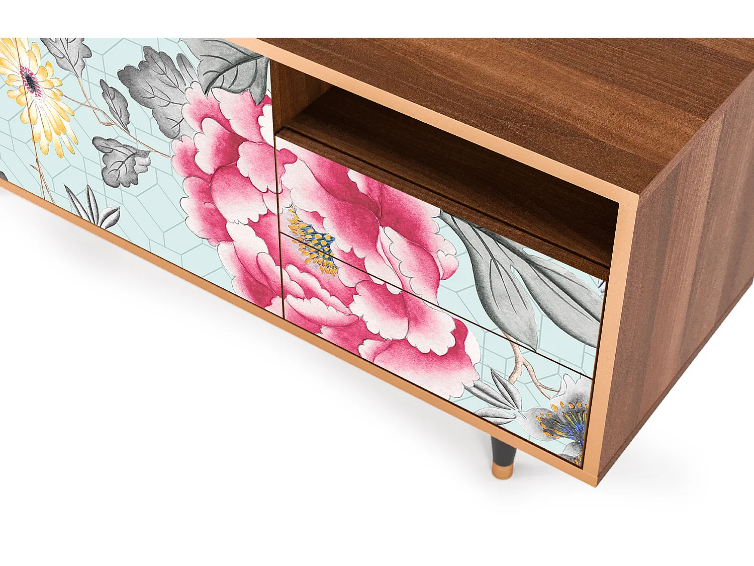 Meuble TV - 125х56х41 cm - T7 - Sky Garden, Noyer