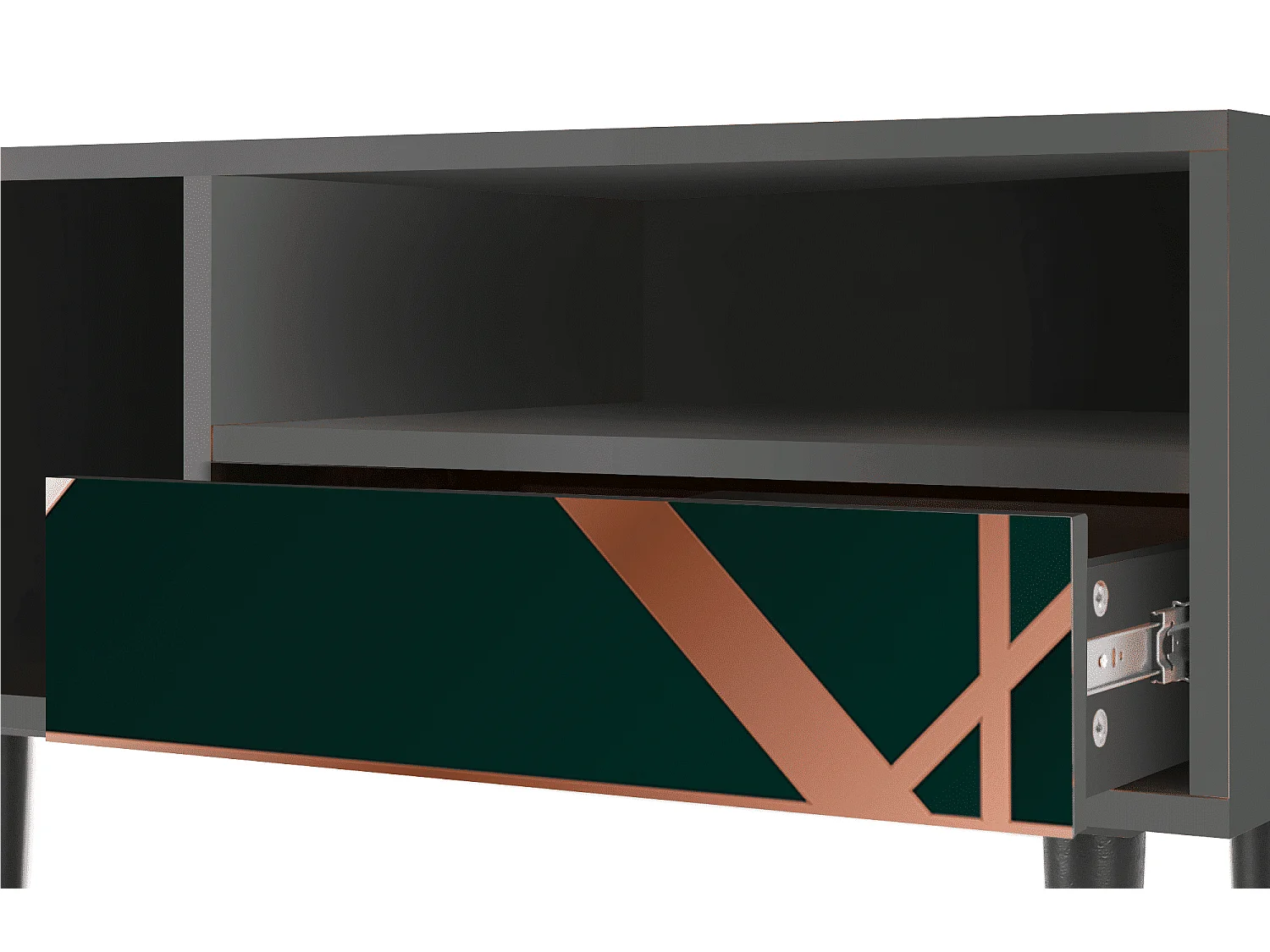Meuble TV - 115х59х48 cm - T3 - Emerald Gatsby, Anthracite