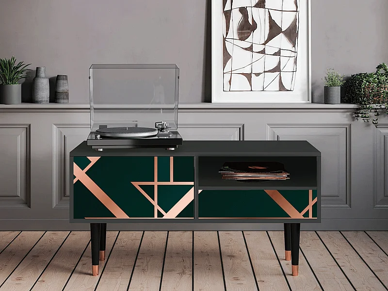 Mueble de TV - 115х59х48 cm - T3 - Emerald Gatsby, Antracite