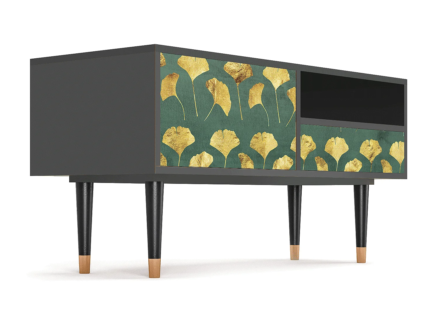 TV-meubel - 115х59х48 cm - T3 - Gingko leaves, Antraciet