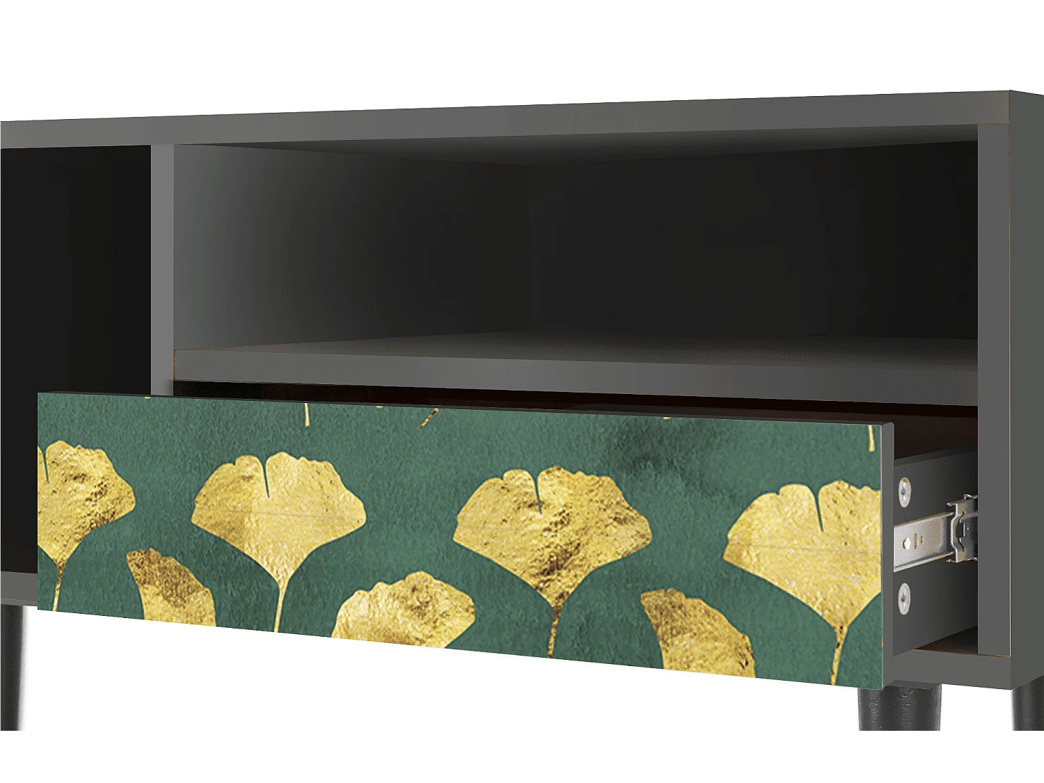 TV-meubel - 115х59х48 cm - T3 - Gingko leaves, Antraciet