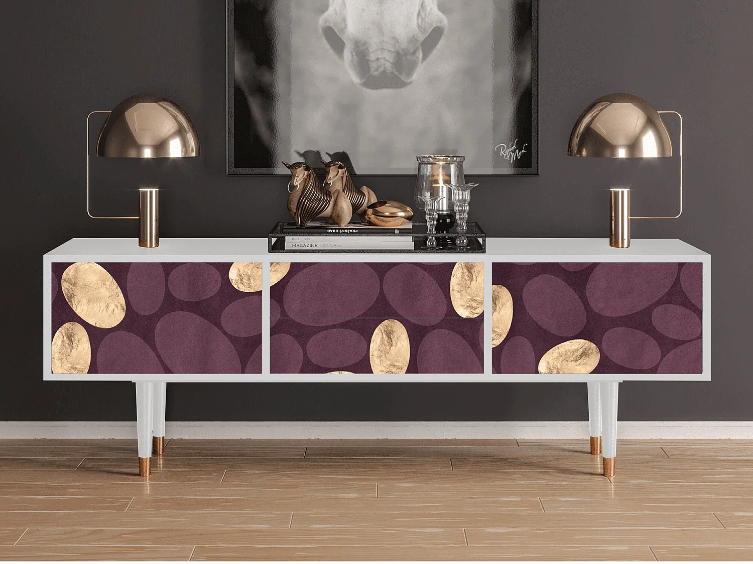 Meuble TV - 170х59х48 cm - T4 - Fine Wine, Blanc