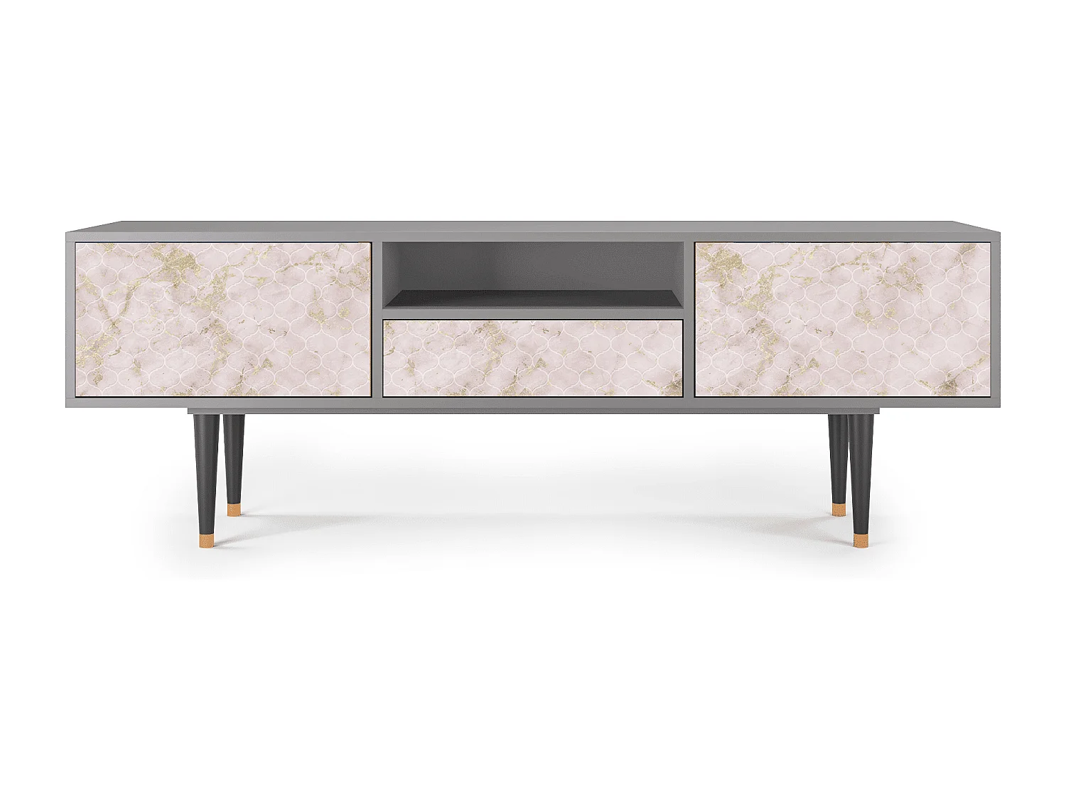 Meuble TV - 170х59х41 cm - T6 - Dirty Roses, Gris