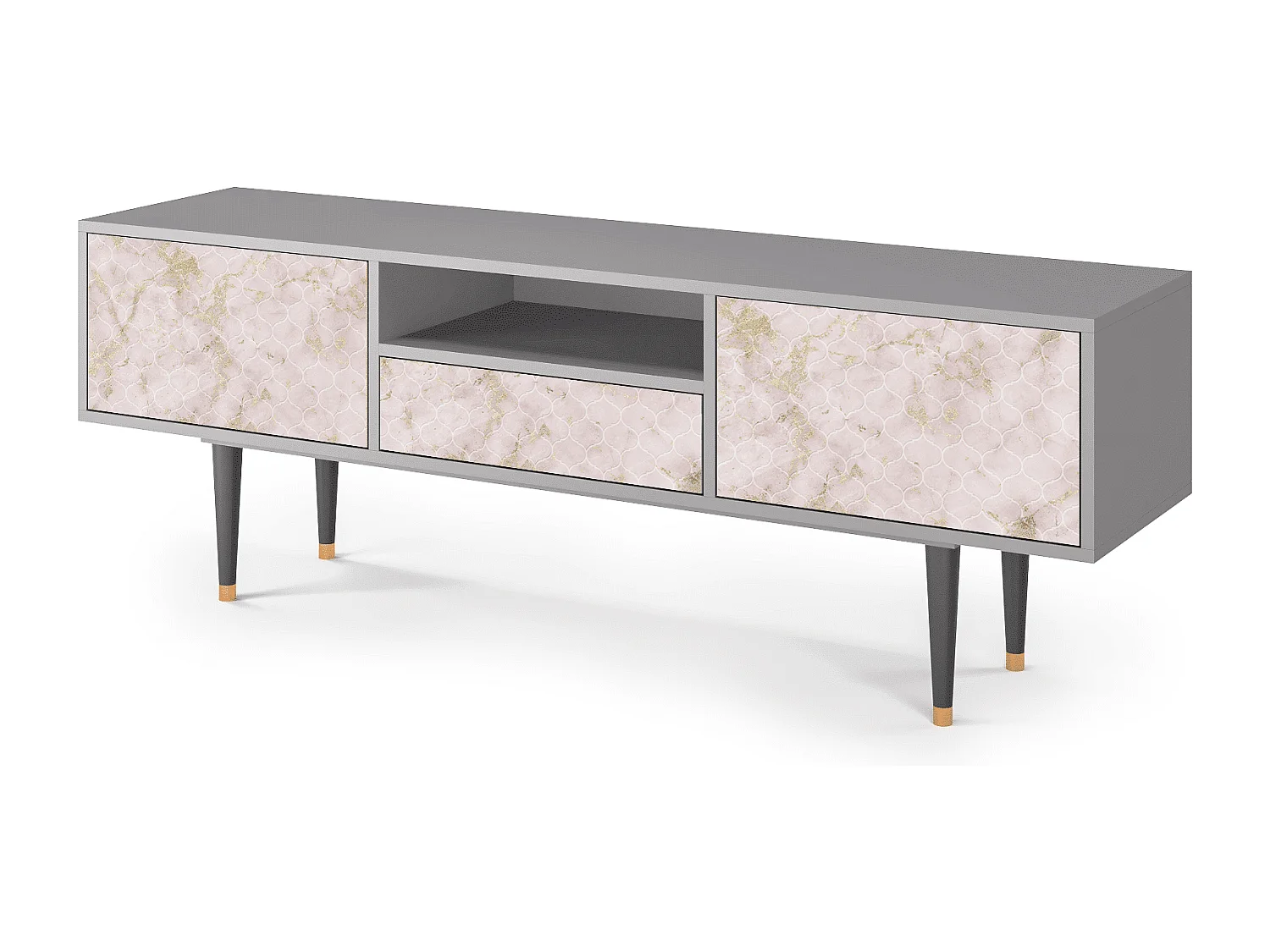 Meuble TV - 170х59х41 cm - T6 - Dirty Roses, Gris