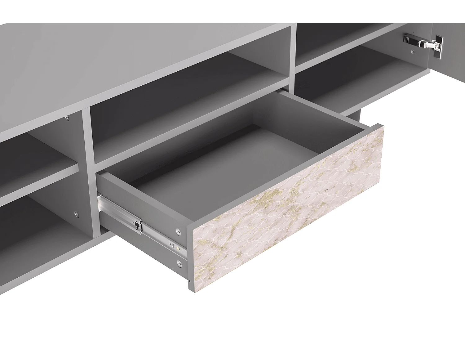 Meuble TV - 170х59х41 cm - T6 - Dirty Roses, Gris