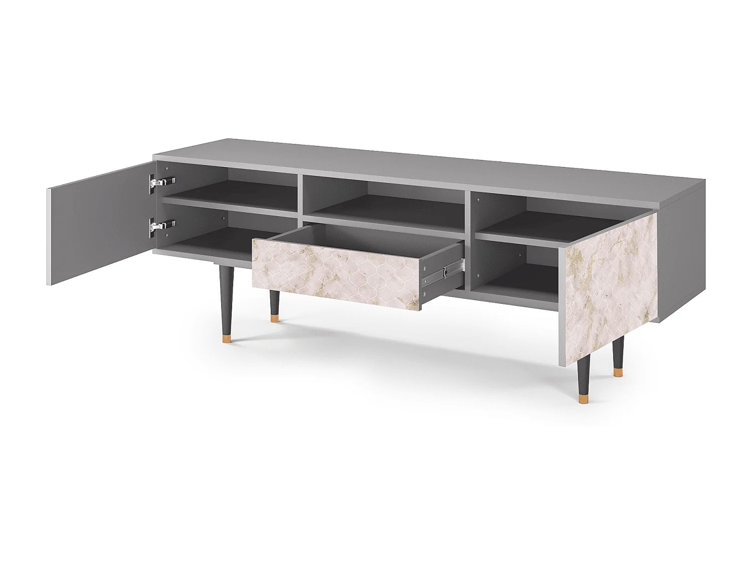 TV-Möbel - 170х59х41 cm - T6 - Dirty Roses, Grau