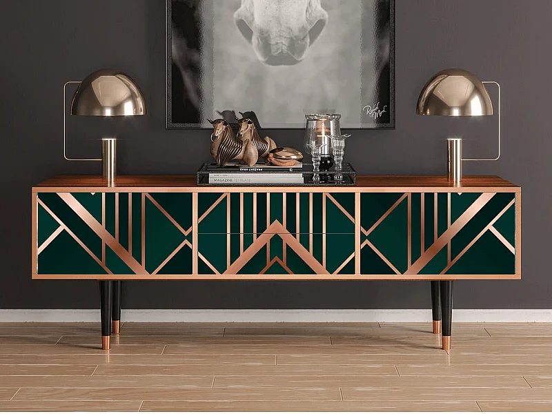 TV-Möbel - 170х59х48 cm - T4 - Emerald Gatsby, Walnuss