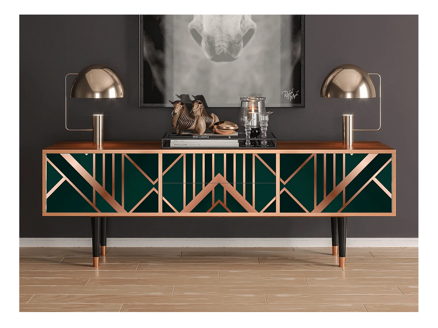 Meuble TV - 170х59х48 cm - T4 - Emerald Gatsby, Noyer