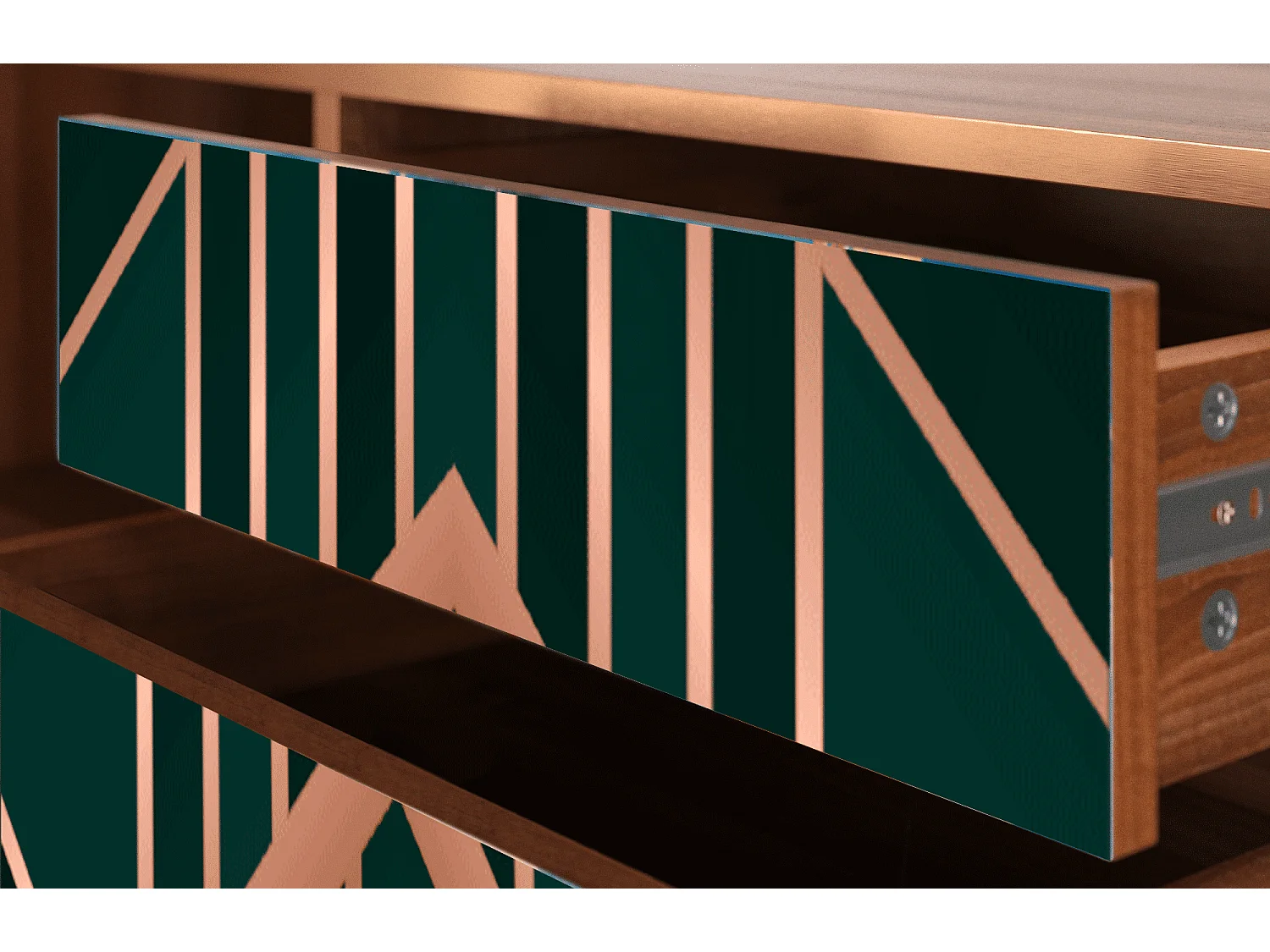 TV-Möbel - 170х59х48 cm - T4 - Emerald Gatsby, Walnuss