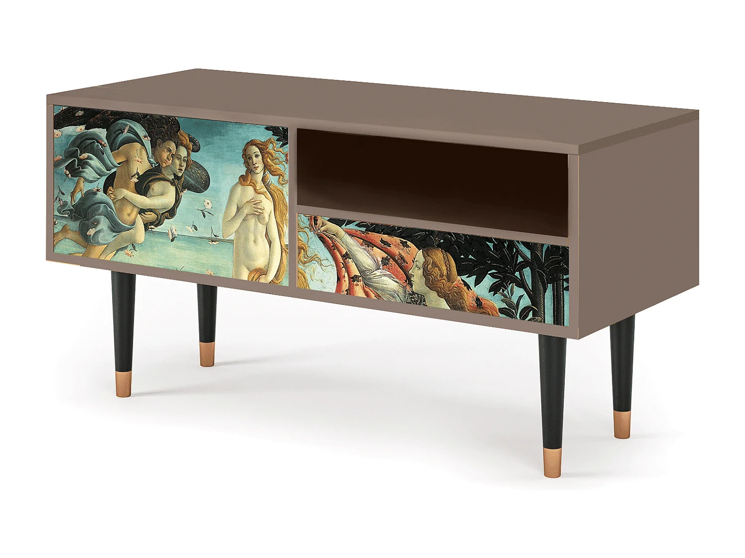Meuble TV - 115х59х48 cm - T3 - The Birth of Venus, Latte