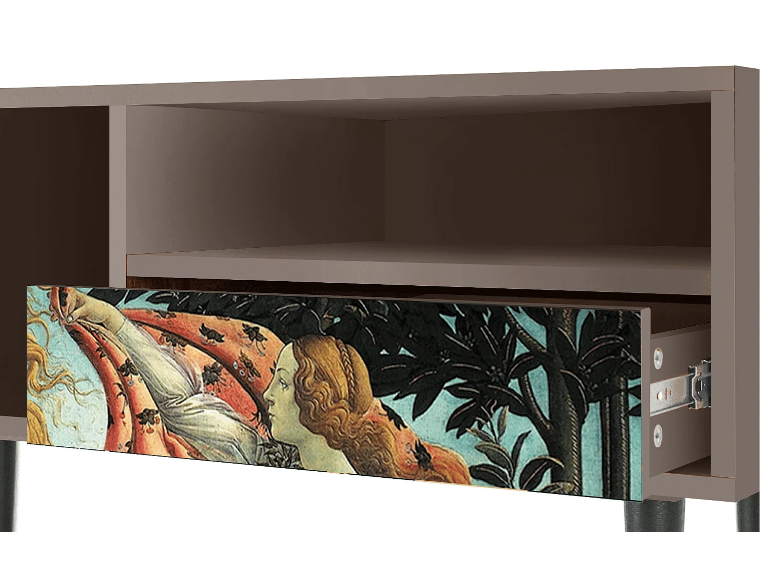 Meuble TV - 115х59х48 cm - T3 - The Birth of Venus, Latte