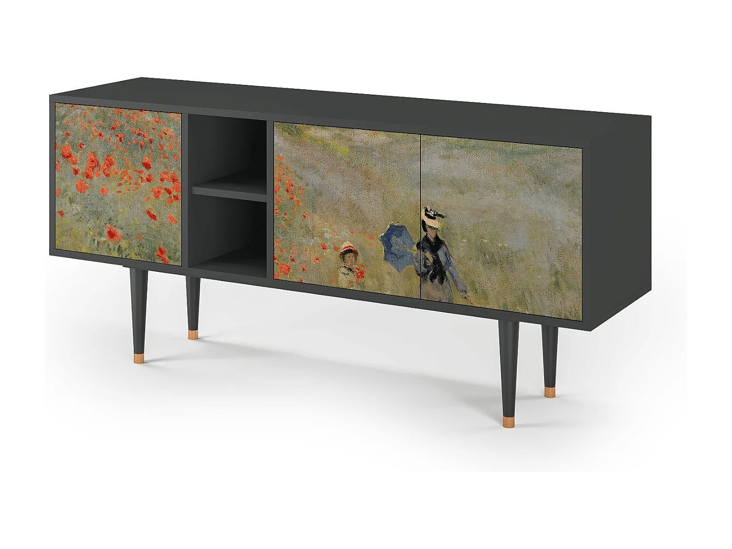 Meuble TV - 150х69х41 cm - T5 - The Poppy Field   , Anthracite