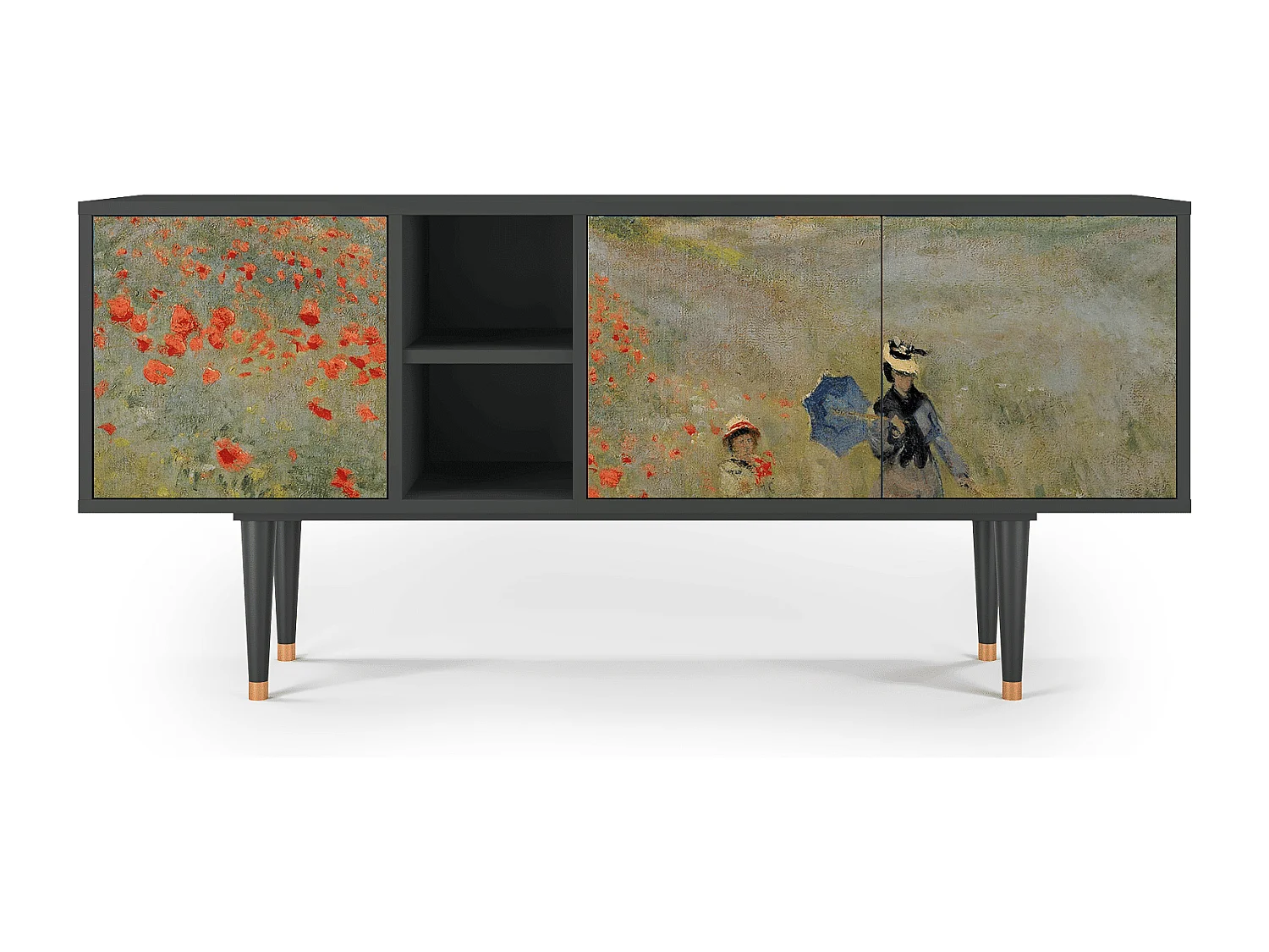 Meuble TV - 150х69х41 cm - T5 - The Poppy Field   , Anthracite