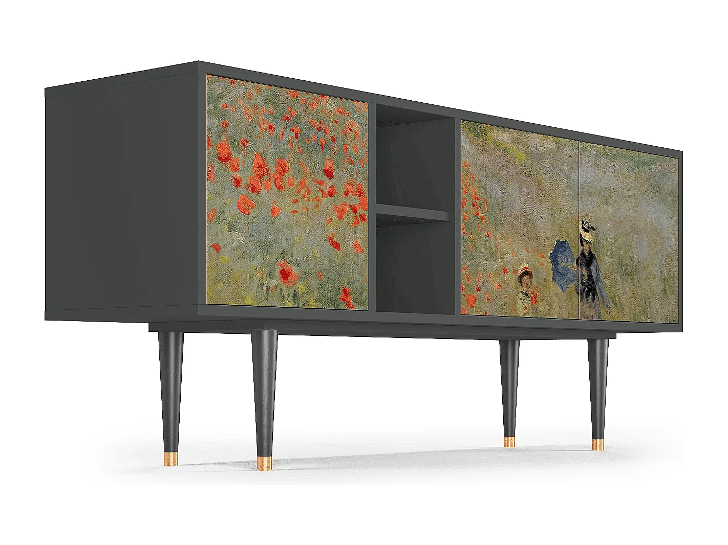 Meuble TV - 150х69х41 cm - T5 - The Poppy Field   , Anthracite