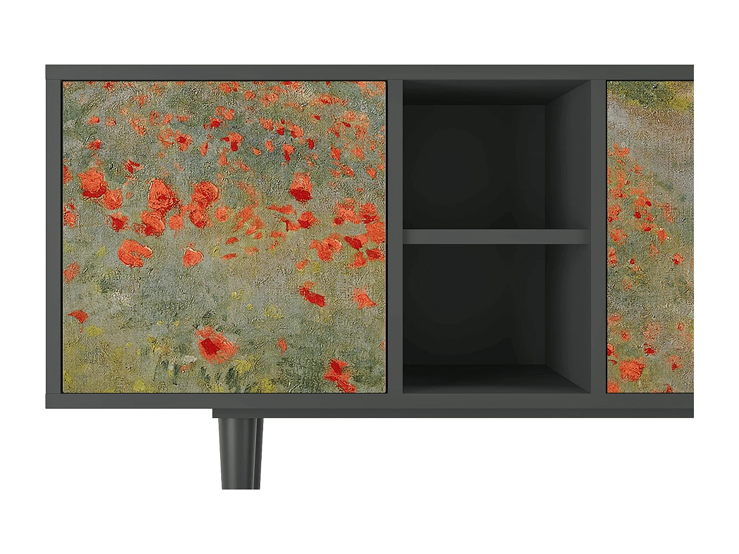 Meuble TV - 150х69х41 cm - T5 - The Poppy Field   , Anthracite