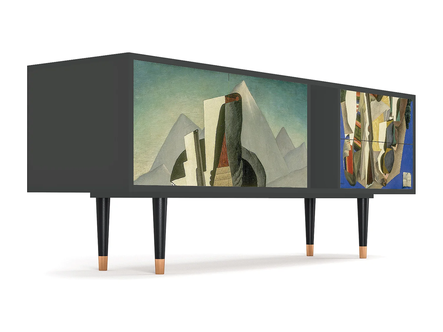 Meuble TV - 170х69х48 cm - T1 - The Cubist Paintings , Anthracite