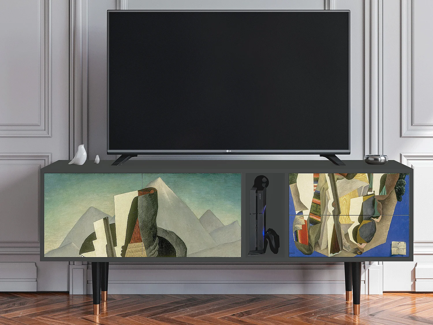 Meuble TV - 170х69х48 cm - T1 - The Cubist Paintings , Anthracite